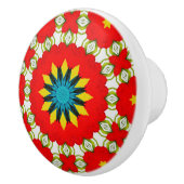 Perzische tegels, rood, Marokkaans, cirkels, Keramische Knop (Rechts)