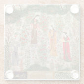 Perzische tuin, 15e eeuw (m/v op papier) glazen onderzetter (Achterkant)