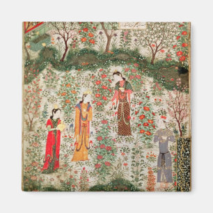Perzische tuin, 15e eeuw (m/v op papier) magneet