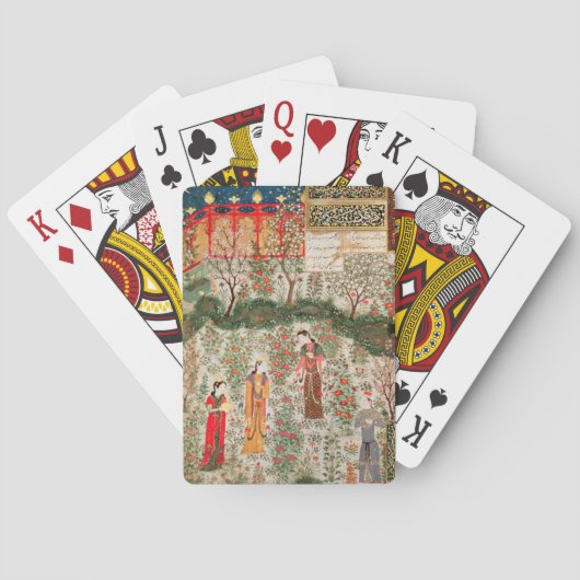 Perzische tuin, 15e eeuw (m/v op papier) pokerkaarten (Achterkant)