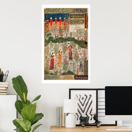 Perzische tuin, 15e eeuw (m/v op papier) poster (Thuiskantoor)