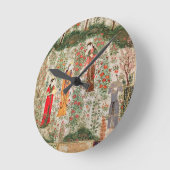 Perzische tuin, 15e eeuw (m/v op papier) ronde klok (Hoek)