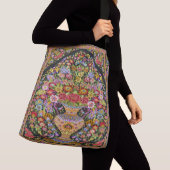 Perzische Turkse Bloemen Mid Century Crossbody Tas (Dichtbij)