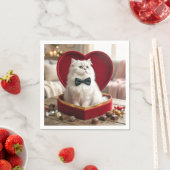 Perzische valentijnskat in chocolade snoepdoos servet (Insitu)