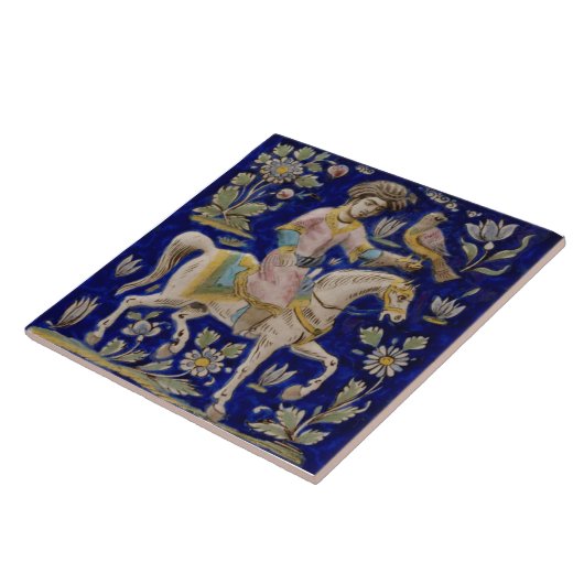 Perzische valk op Horseback Repro Antiek Tile Tegeltje (Zijkant)