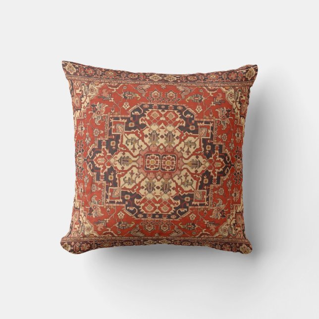 Perzische vintage vloerkleed bloemig fijn kussen (Voorkant)