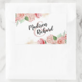 Perzische Waterverf Floral Border Weduwemonogram Rechthoekige Sticker (Tas)