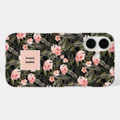 Perzische Waterverf Floral Monogram Case-Mate iPhone Case (Achterkant (horizontaal))
