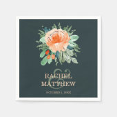 Perzische Waterverf Floral over Blauwgroen huwelij Servet (Voorkant)