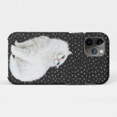 Perzische witte kat op zwart Case-Mate iPhone case (Achterkant (horizontaal))