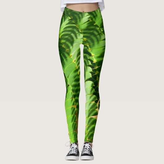 Perzische zijdeboom bladeren Leggings (Voorkant)