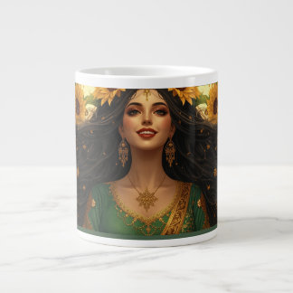 Perzische zonnebloem dame mok | Elegante bloem kun