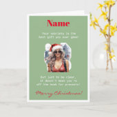 Perzonaliseerbare Schattigee Groene Sobriety Kerst Kaart (Gele Bloem)