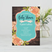 Perzons Baby shower Blauwgroen  van de Waterverf v Kaart (Staand voorkant)