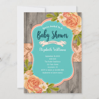 Perzons Baby shower Blauwgroen van de Waterverf v Kaart
