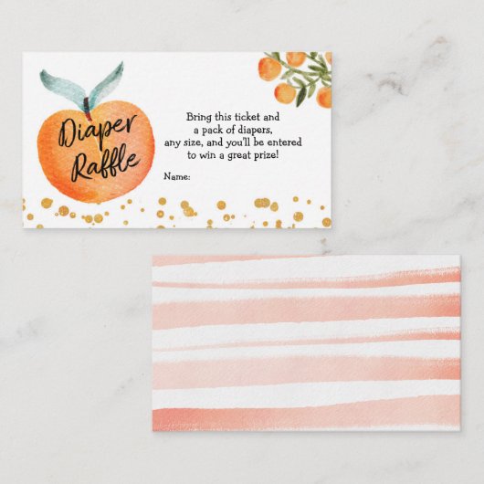 Perzons Baby shower Diaper Raffle Card Informatiekaartje (Voorkant / Achterkant)