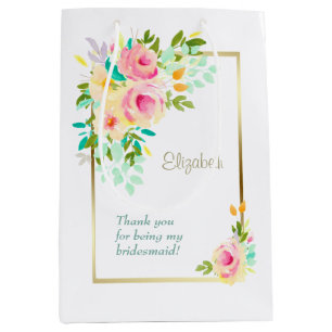 Perzroze roze rozen bridesmaid medium cadeauzakje