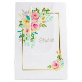 Perzroze roze rozen bridesmaid medium cadeauzakje (Achterkant)