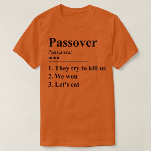 Pesach-definitie T-shirt (Design voorkant)