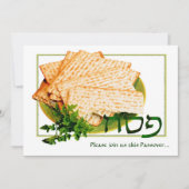 "Pesach, Matzah, Maror" Passover Seder Invitations Kaart (Voorkant)