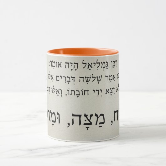 Pesach - Pasover Haggadah Words Hebrew Coffee Mok (Midden)