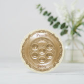 Pesach Round Seder-Bord Kaart (Staand voorkant)