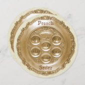 Pesach Round Seder-Bord Kaart (Voorkant / Achterkant)