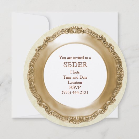 Pesach Round Seder-Bord Kaart (Achterkant)
