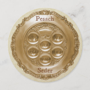 Pesach Round Seder Bord Kaart