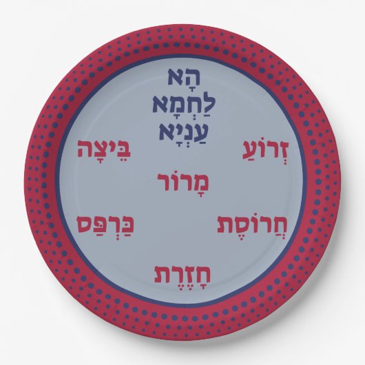 Pesach Seder Bord Hebreeuwse Passover (Voorkant)