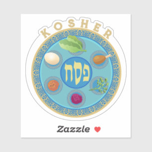 Pesach Seder Bord Kosher Pesach Sticker