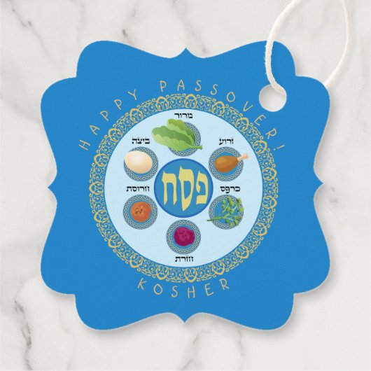 Pesach Seder Kosher zes verschillende Passover foo Bedankjes Labels (Achterkant)