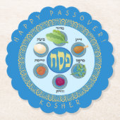 Pesach Seder Kosher zes verschillende Passover foo Kartonnen Onderzetters (Voorkant)