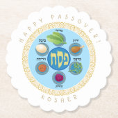 Pesach Seder Kosher zes verschillende Passover foo Kartonnen Onderzetters (Voorkant)