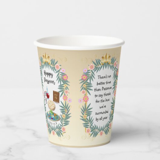 Pesach Seder Kosher zes verschillende Passover foo Papieren Bekers (Voorkant)