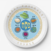 Pesach Seder Kosher zes verschillende Passover foo Papieren Bordje (Voorkant)
