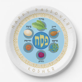 Pesach Seder Kosher zes verschillende Passover foo Papieren Bordje