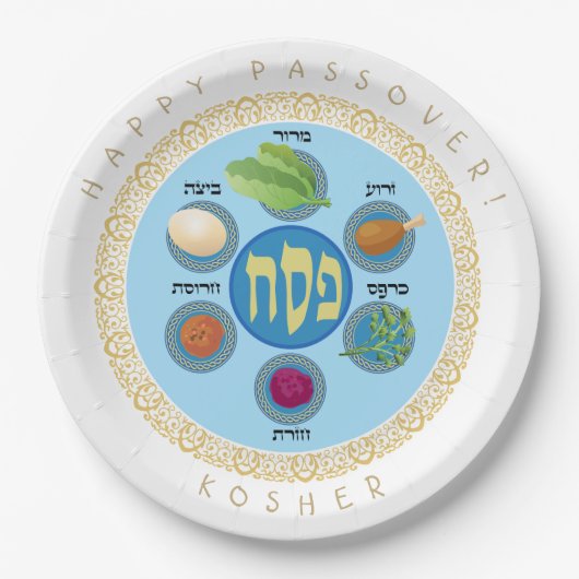 Pesach Seder Kosher zes verschillende Passover foo Papieren Bordje (Voorkant)