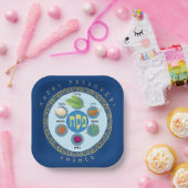 Pesach Seder Kosher zes verschillende Passover foo Papieren Bordje (Feest)