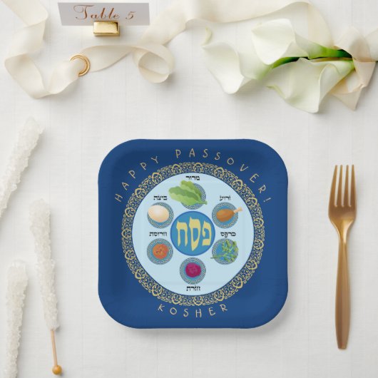 Pesach Seder Kosher zes verschillende Passover foo Papieren Bordje (Huwelijk)