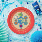 Pesach Seder Kosher zes verschillende Passover foo Papieren Bordje (Feest)