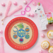 Pesach Seder Kosher zes verschillende Passover foo Papieren Bordje (Feest)