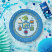 Pesach Seder Kosher zes verschillende Passover foo Papieren Bordje (Feest)