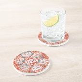 Pesach Seder Plate Hebrew Passover Gift Ke'arah Zandsteen Onderzetter (Zijkant)