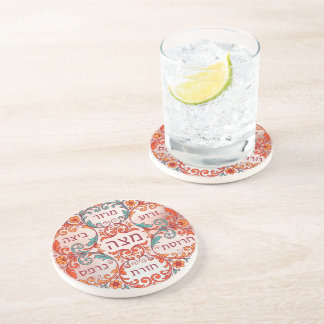 Pesach Seder Plate Hebrew Passover Gift Ke'arah Zandsteen Onderzetter