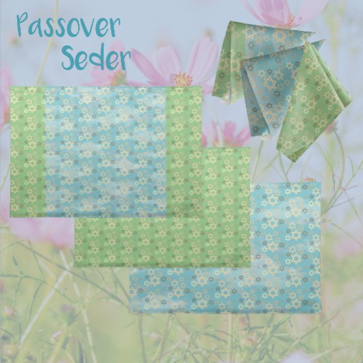 Pesach Spring groen en Bord blauw Lange Tafelloper