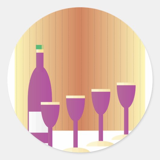 Pesach Vier kopjes wijn Ronde Sticker (Voorkant)