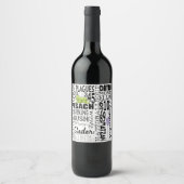 Pesach Wijnfles Etiket Pesach Seder Woorden (Voorkant)