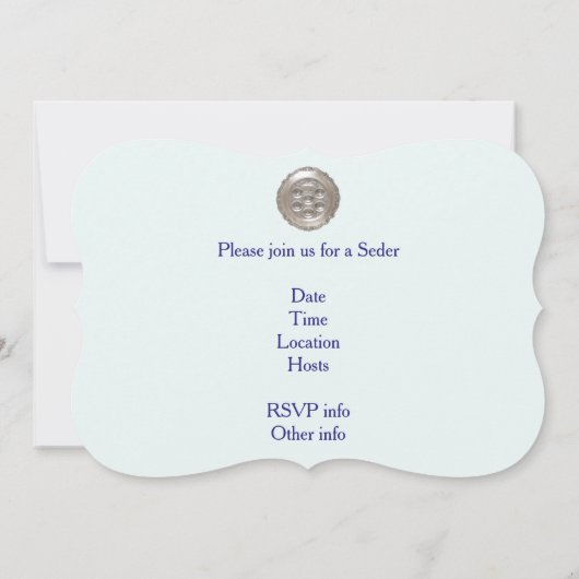 Pesach Words and Symbols Card/Invitation Kaart (Achterkant)