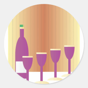 Pesah Four Cups of Wine Ronde Sticker